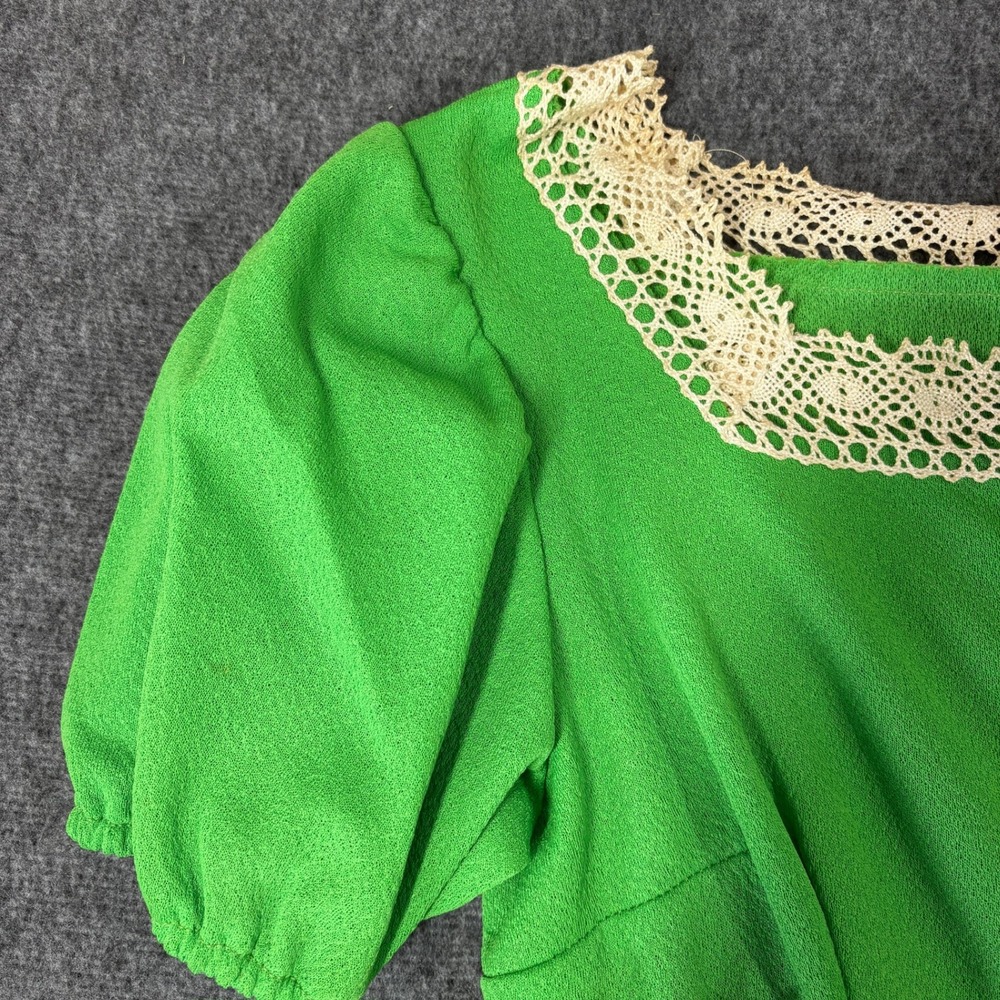 NWT Joni Girl of California Vintage 70s Green Lace Empire Waist Maxi Dress 7 - Picture 2 of 9